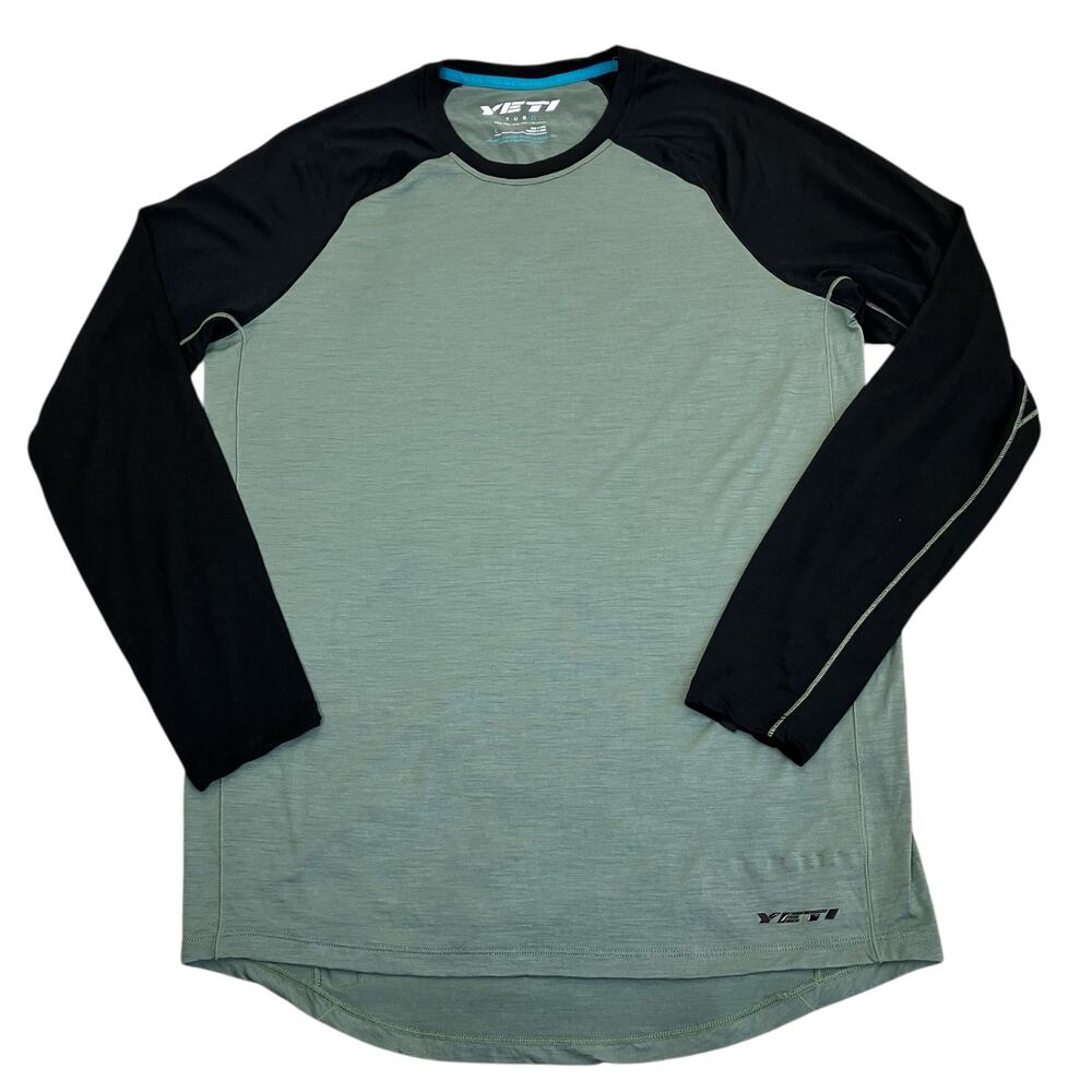 YETI Turq Mens Sz L Merino Blend Long-Sleeve Jersey Cycling Shirt Base Layer - Picture 3 of 16